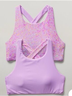 Athleta Girl Reversible High Neck Bikini Top Size L/12 Sun Spray Lilac